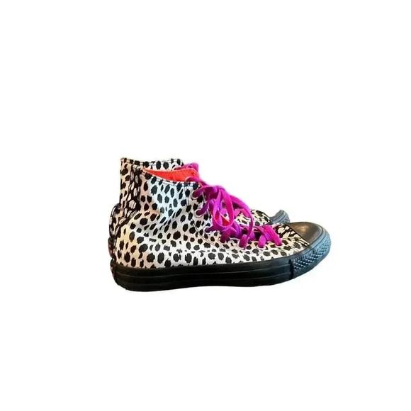 CONVERSE ALL STAR high top animal print with neon accent size 8 - Picture 8 of 9